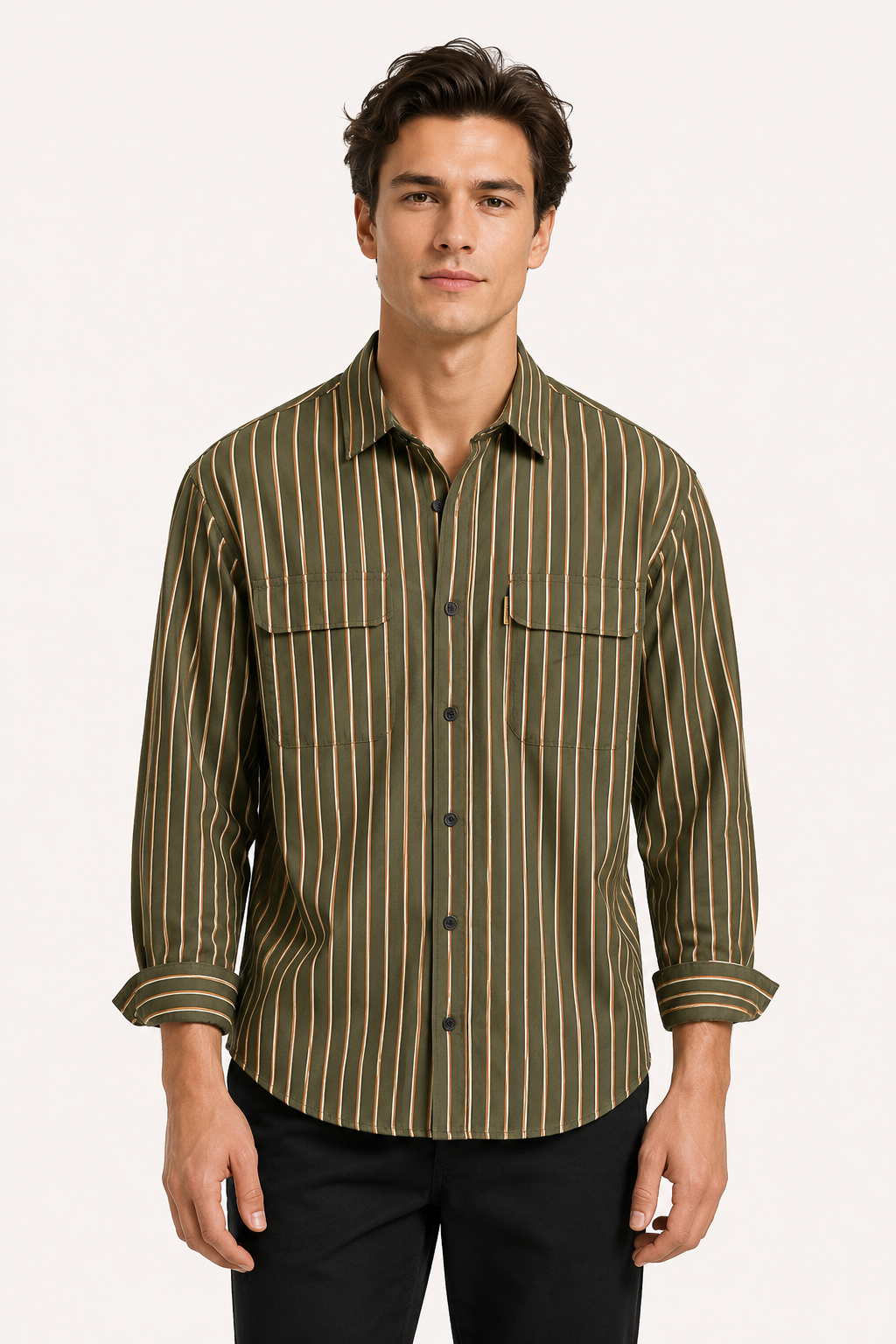 Chemise rayée à manches longues de style méditerranéen pour hommes - Kilian