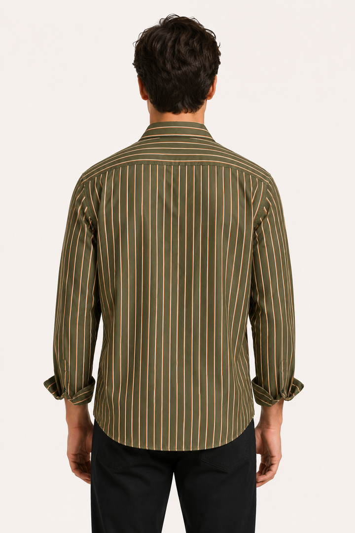 Chemise rayée à manches longues de style méditerranéen pour hommes - Kilian