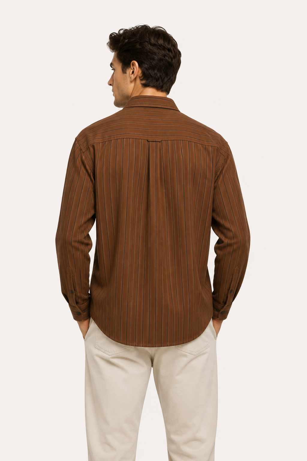 Chemise rayée à manches longues de style méditerranéen pour hommes - Kilian