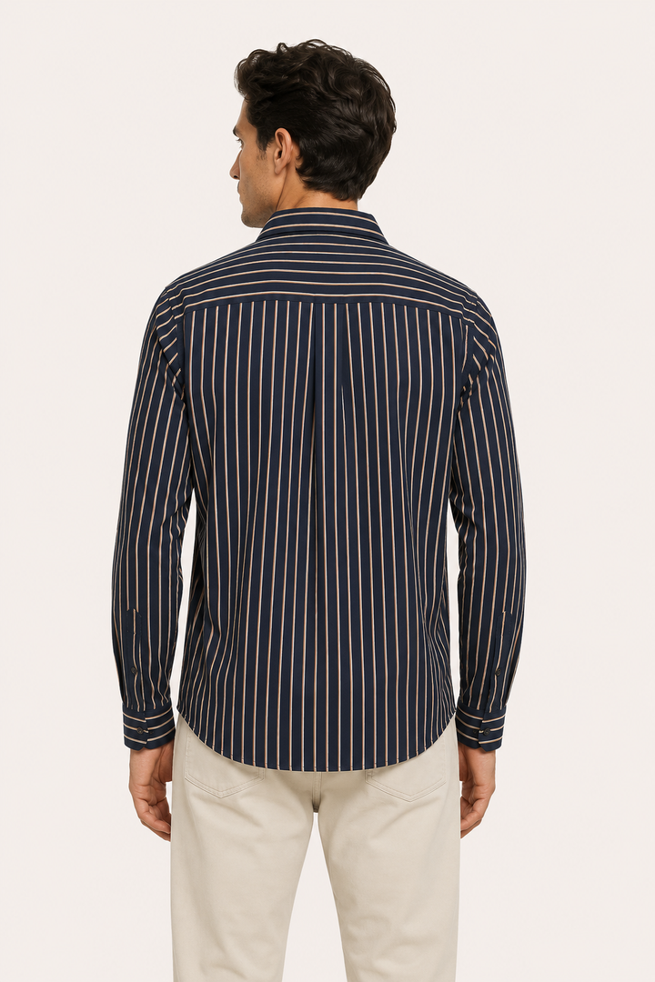 Chemise rayée à manches longues de style méditerranéen pour hommes - Kilian
