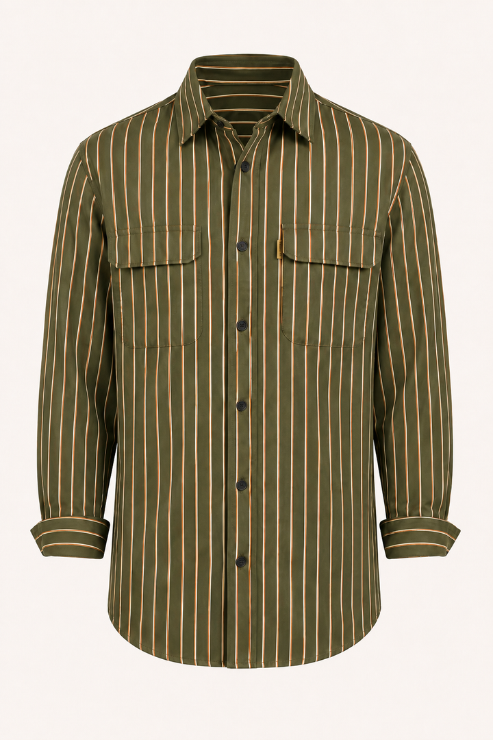 Chemise rayée à manches longues de style méditerranéen pour hommes - Kilian