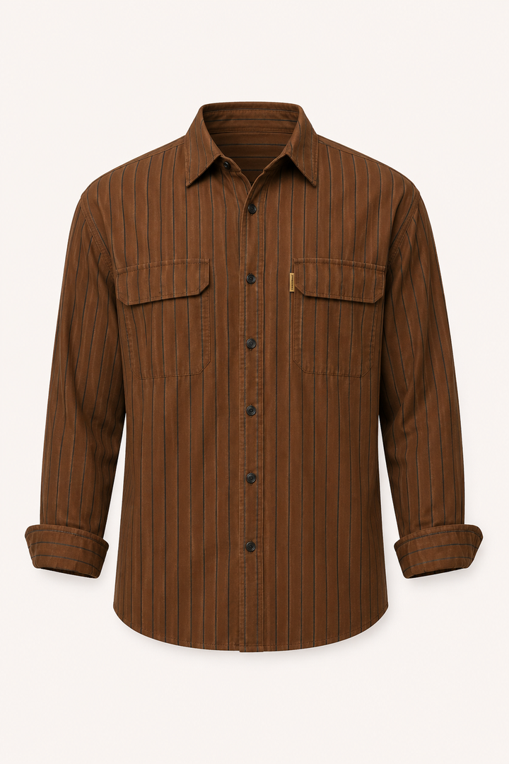 Chemise rayée à manches longues de style méditerranéen pour hommes - Kilian