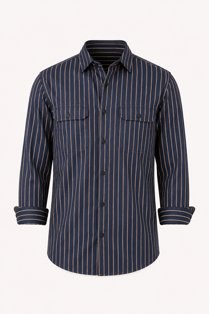 Chemise rayée à manches longues de style méditerranéen pour hommes - Kilian