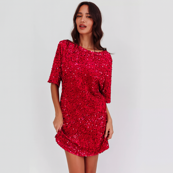 Robe à effet pailleté pour femme - Nalhira