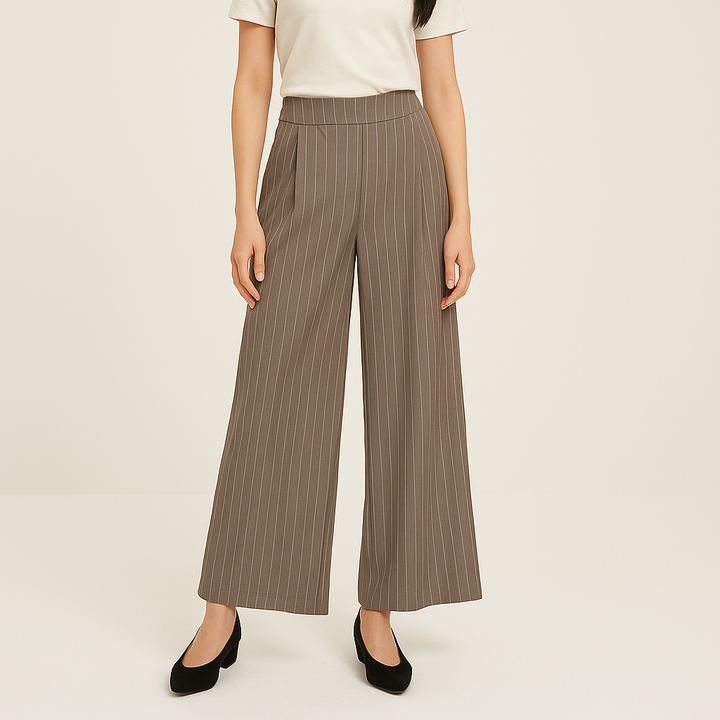 Pantalon large à double pinces pour femmes - Wensy