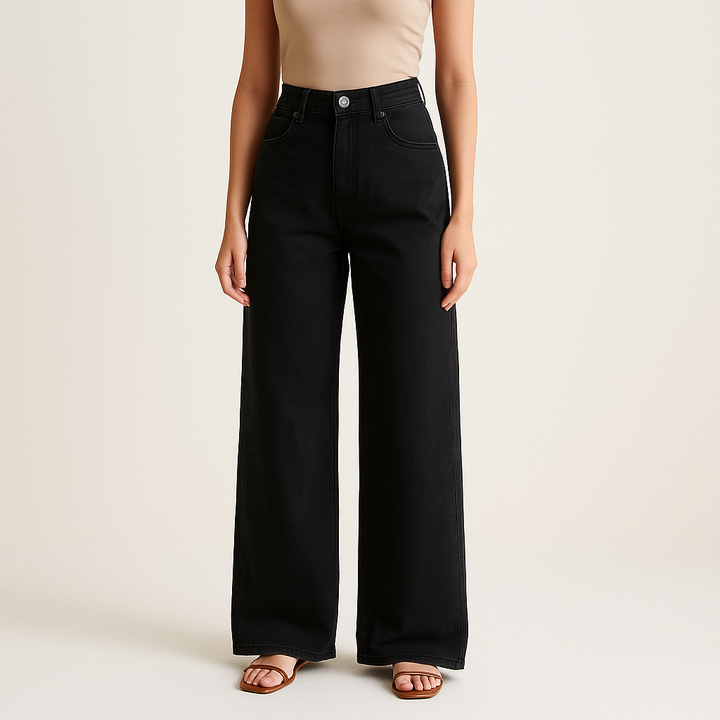 Pantalon large à taille haute pour femmes - Savrelle