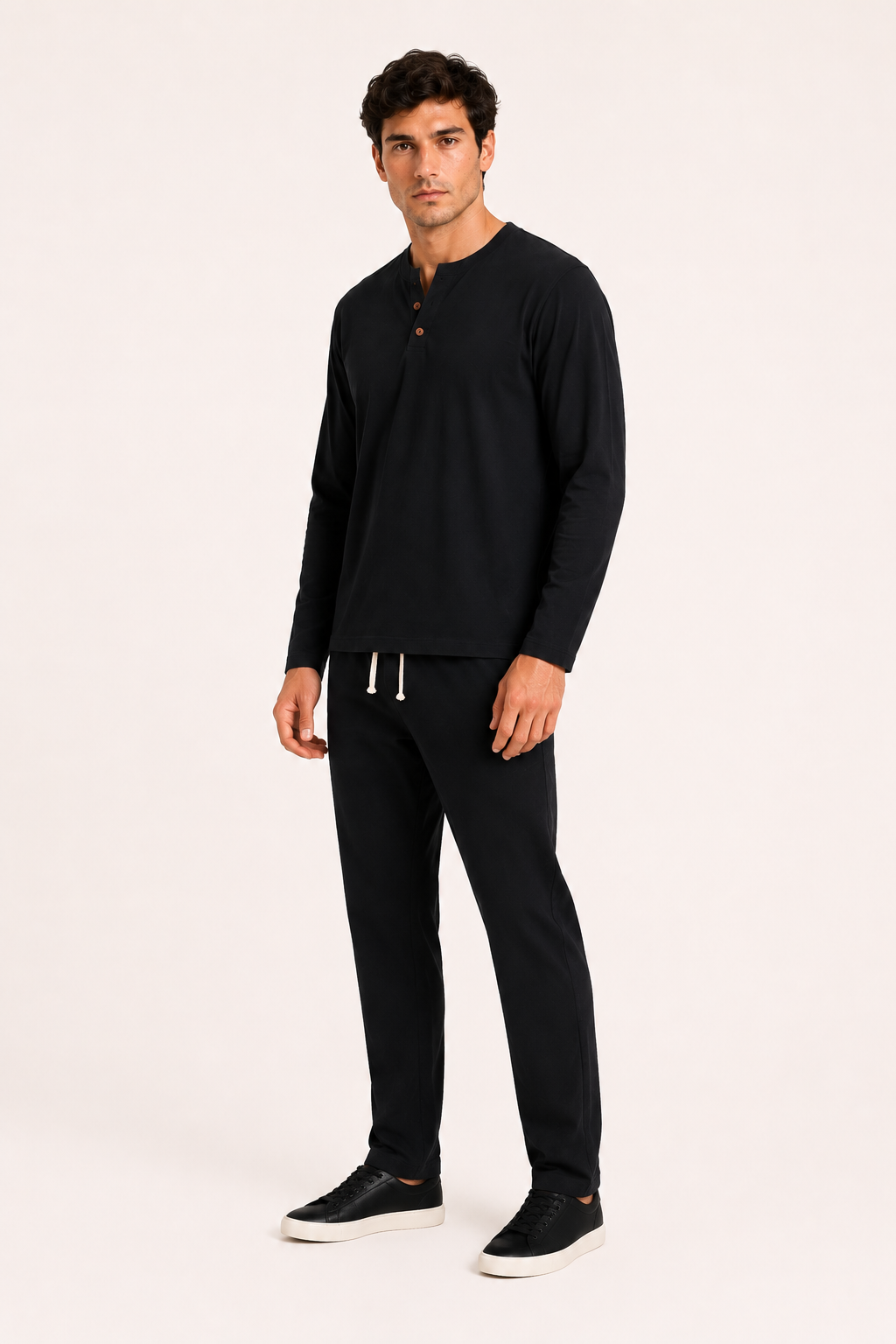 Ensemble hommes lin décontracté élégant T-shirt pantalon été - Jörg