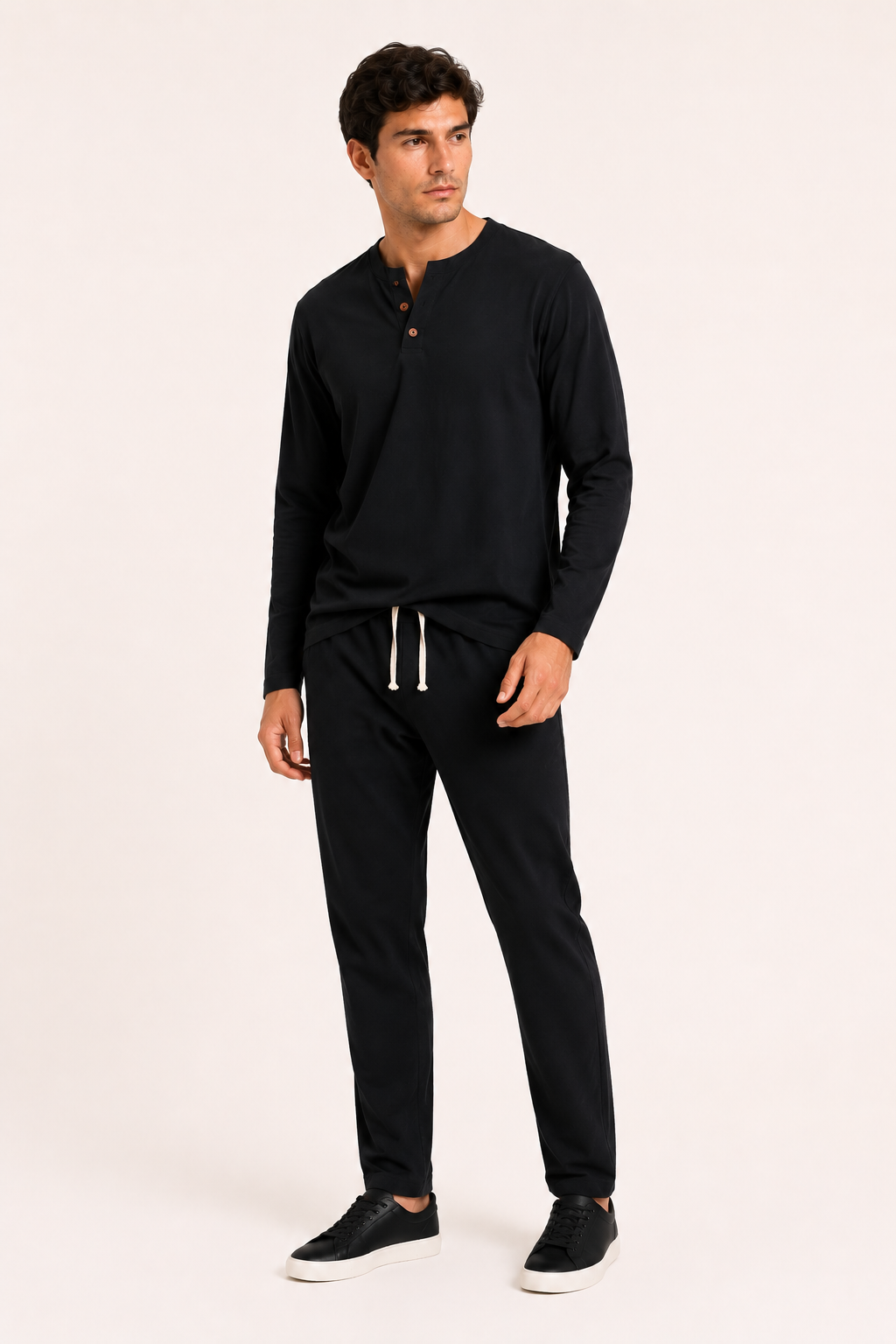 Ensemble hommes lin décontracté élégant T-shirt pantalon été - Jörg