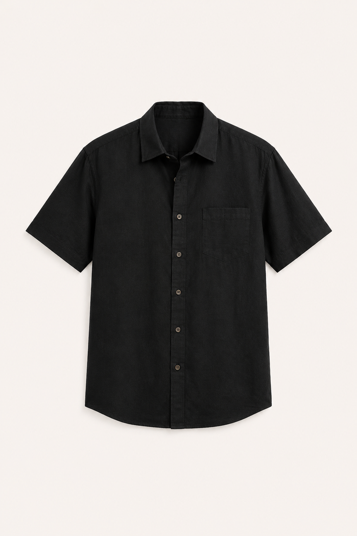 Chemise à pochettes en lin à manches courtes pour homme - Patricio