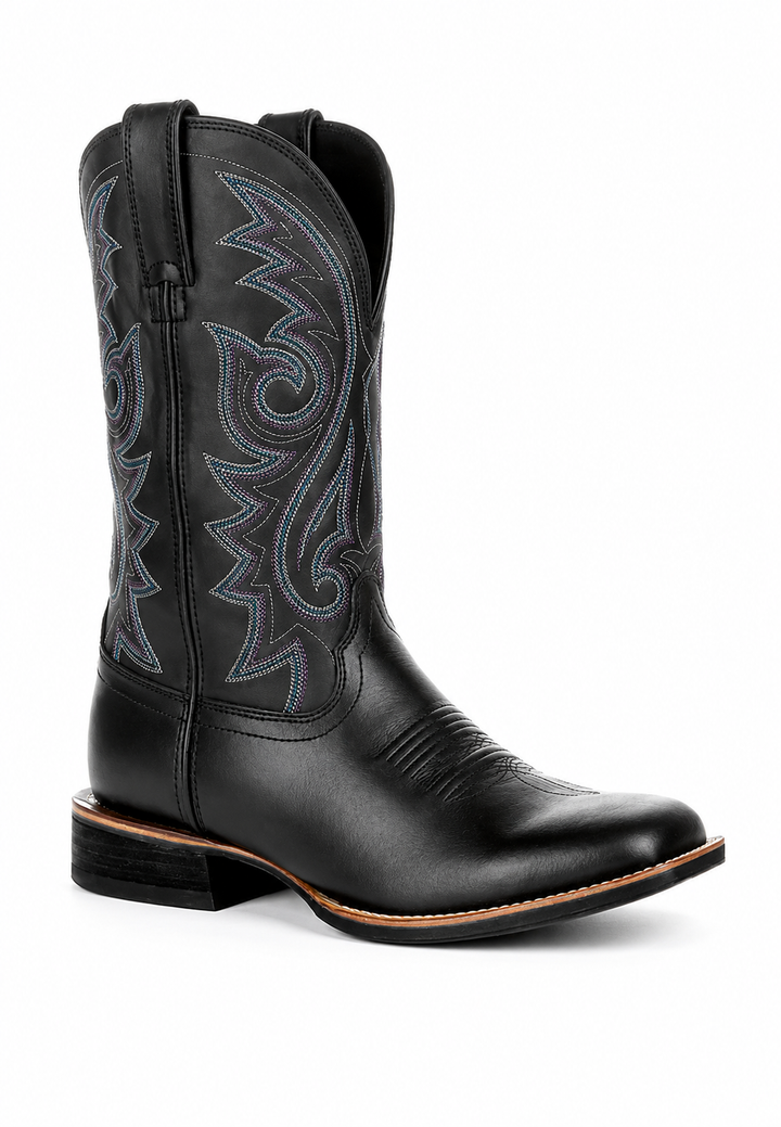Bottes de cow-boy pour homme en cuir synthétique avec broderies - Hagen