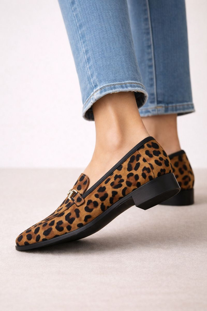 Mocassins élégants à petit talon pour femmes - Navy