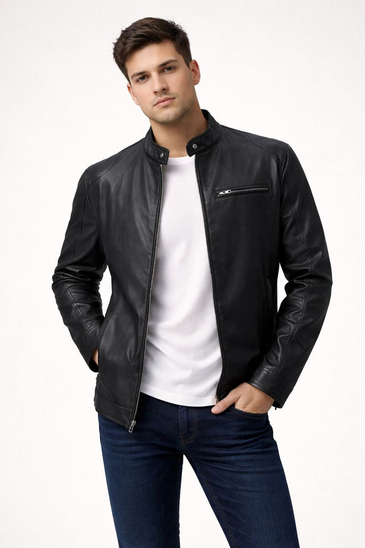 Veste moderne en cuir pour homme - Ivar