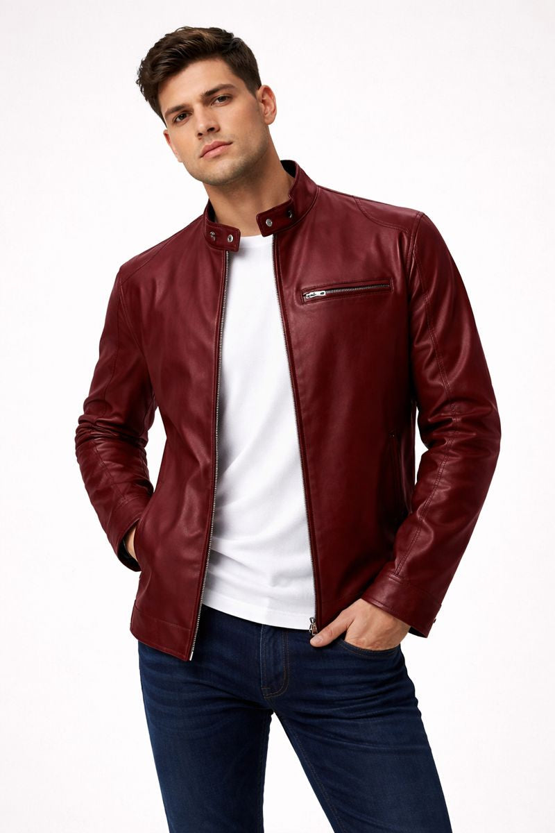 Veste moderne en cuir pour homme - Ivar