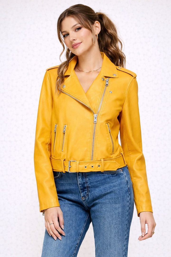 Veste de motard ajustée pour femme - Arelia
