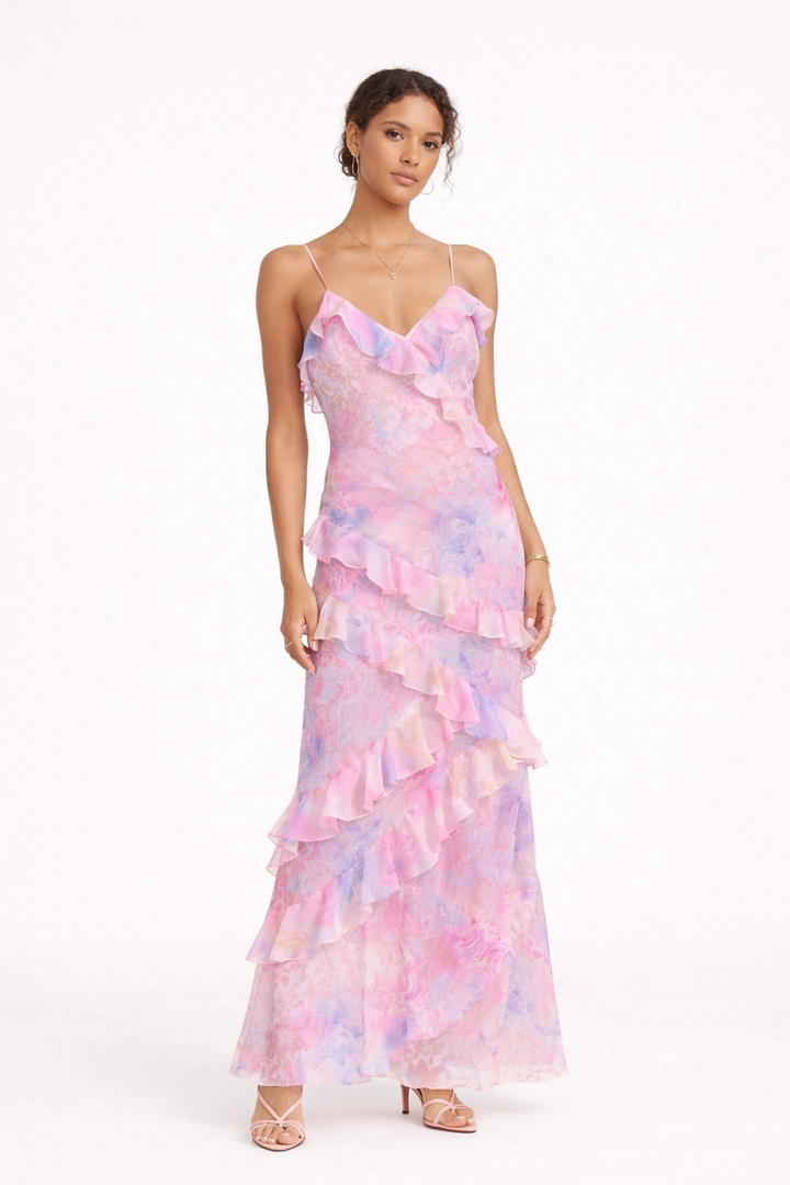 Robe de soirée longue à volants pour femmes - Felinge
