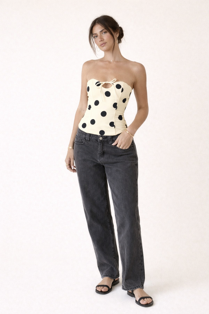 Top corset à pois pour femmes - Elina