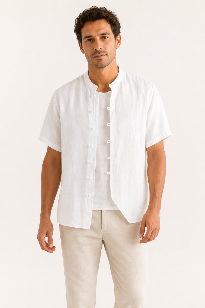 Chemise en lin à manches courtes pour hommes - Emil