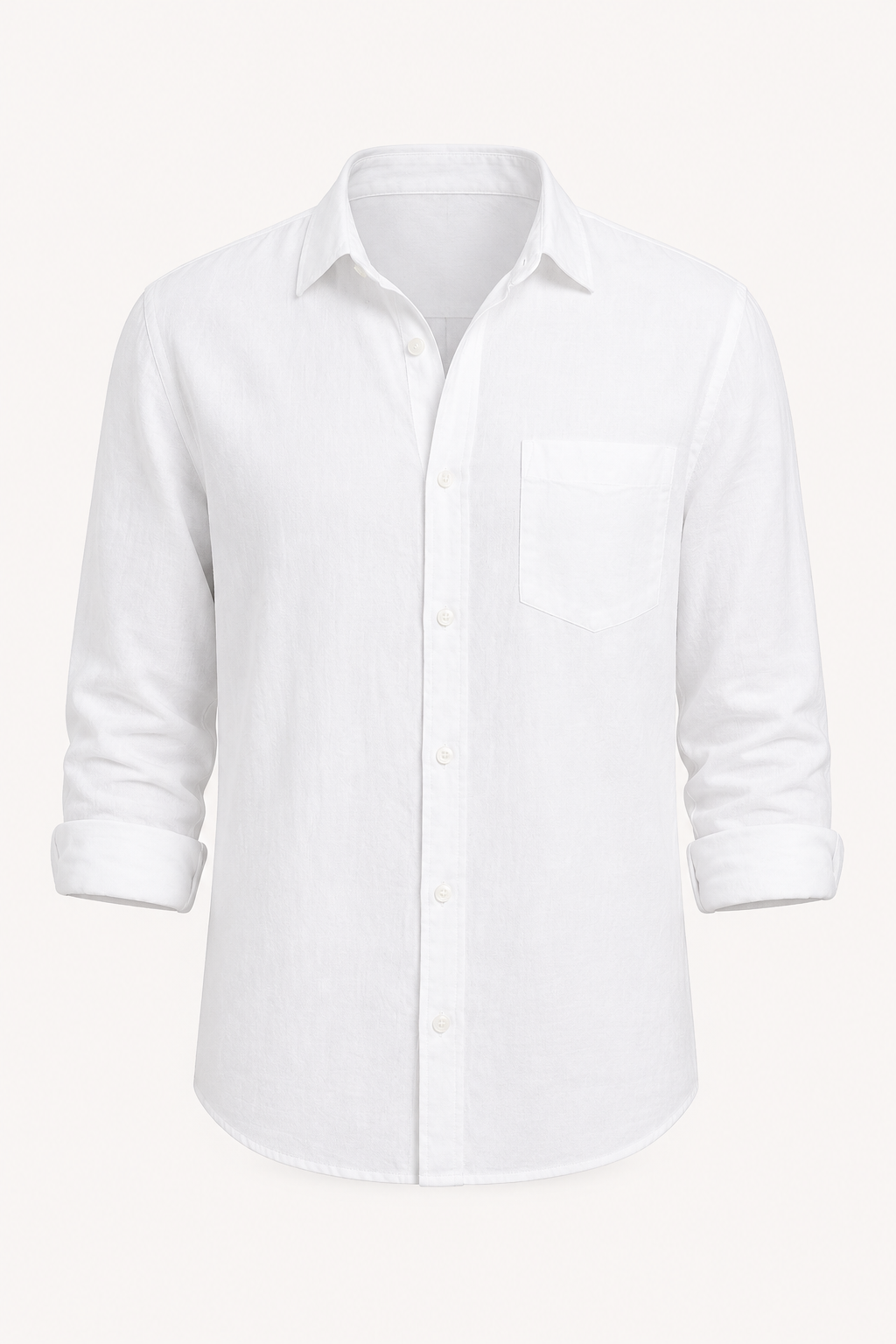 Chemise en lin hommes, manches longues, pochette - Emil