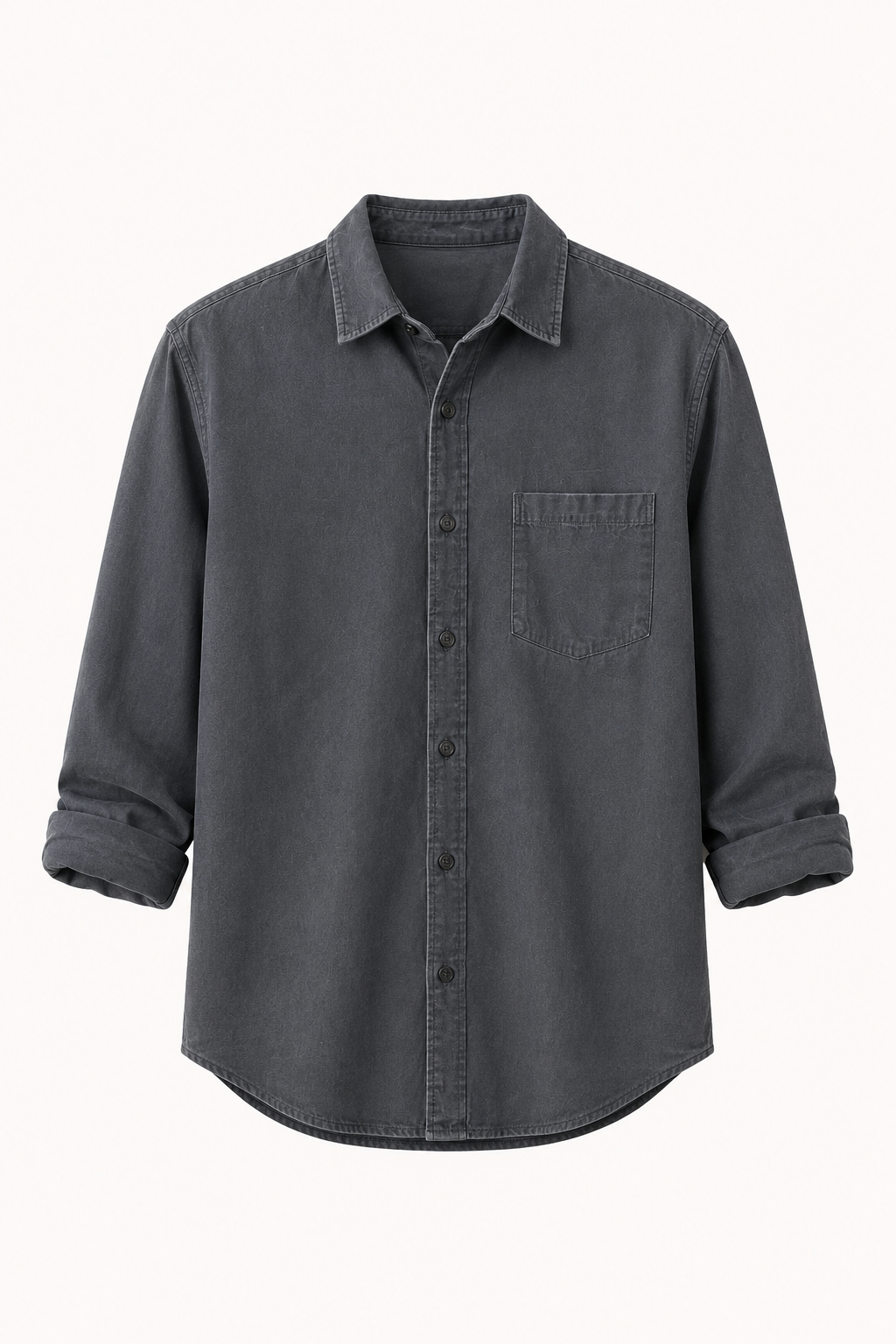 Chemise en lin hommes, manches longues, pochette - Emil