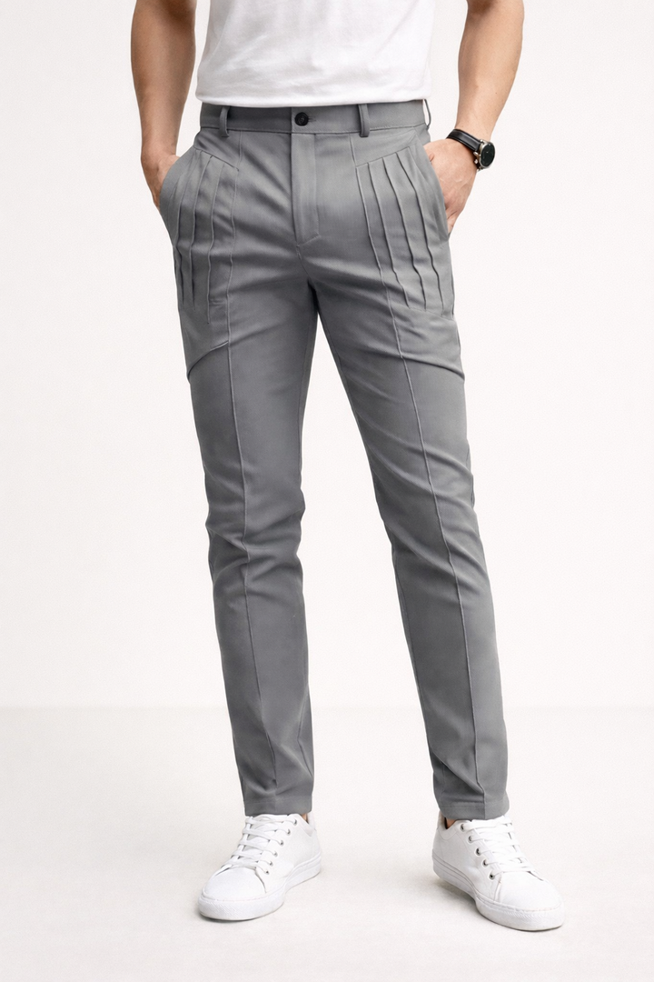 Pantalon slim pour homme avec doubles passants de ceinture et coupe moderne - Grober