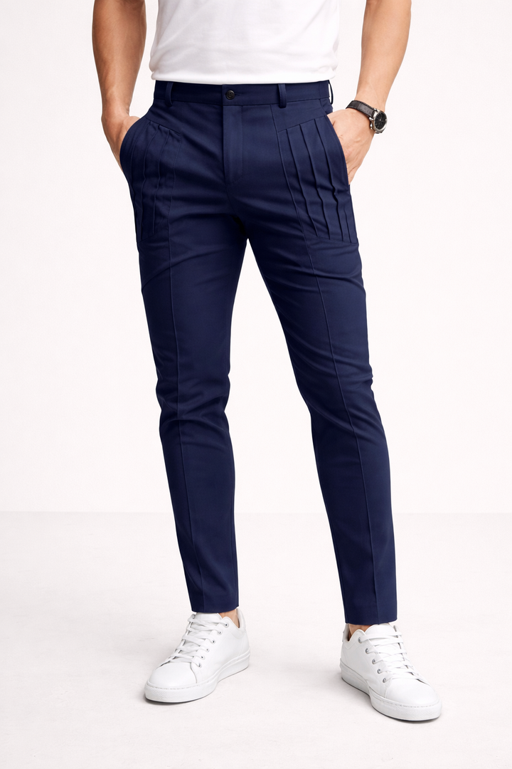 Pantalon slim pour homme avec doubles passants de ceinture et coupe moderne - Grober