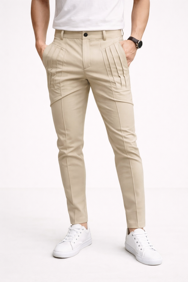 Pantalon slim pour homme avec doubles passants de ceinture et coupe moderne - Grober