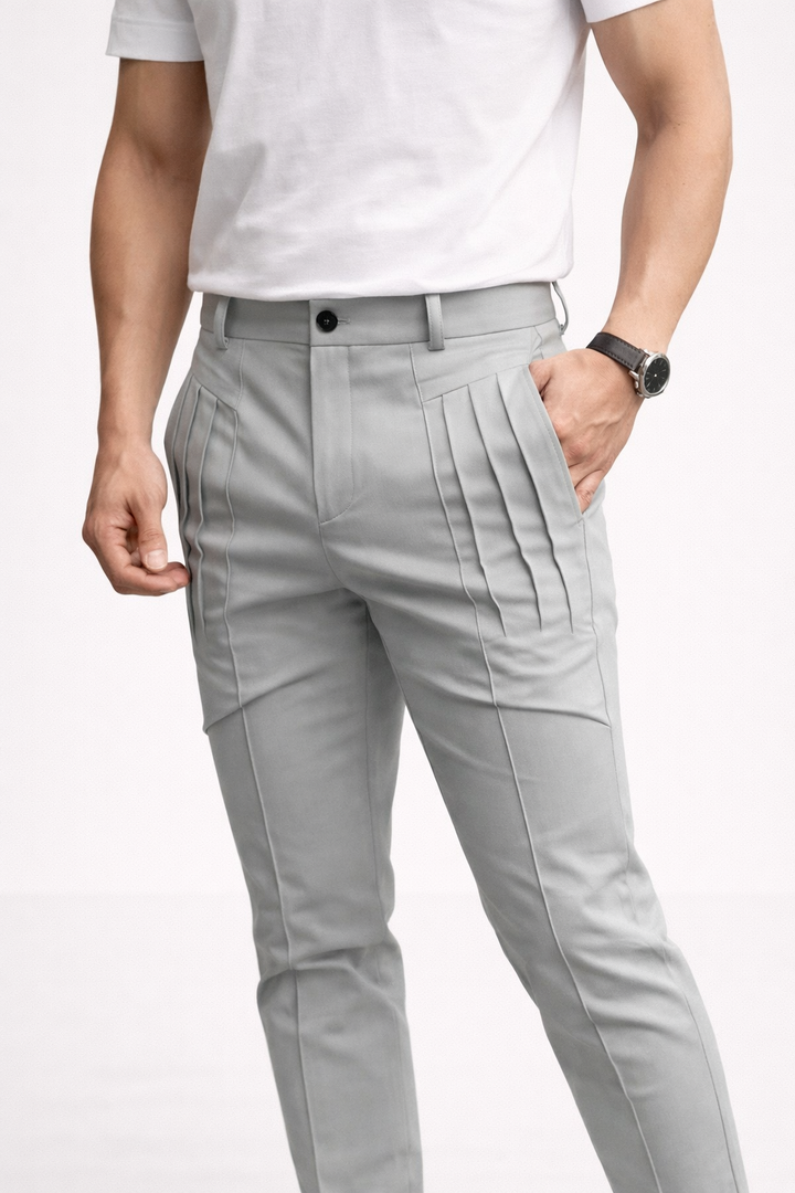 Pantalon slim pour homme avec doubles passants de ceinture et coupe moderne - Grober