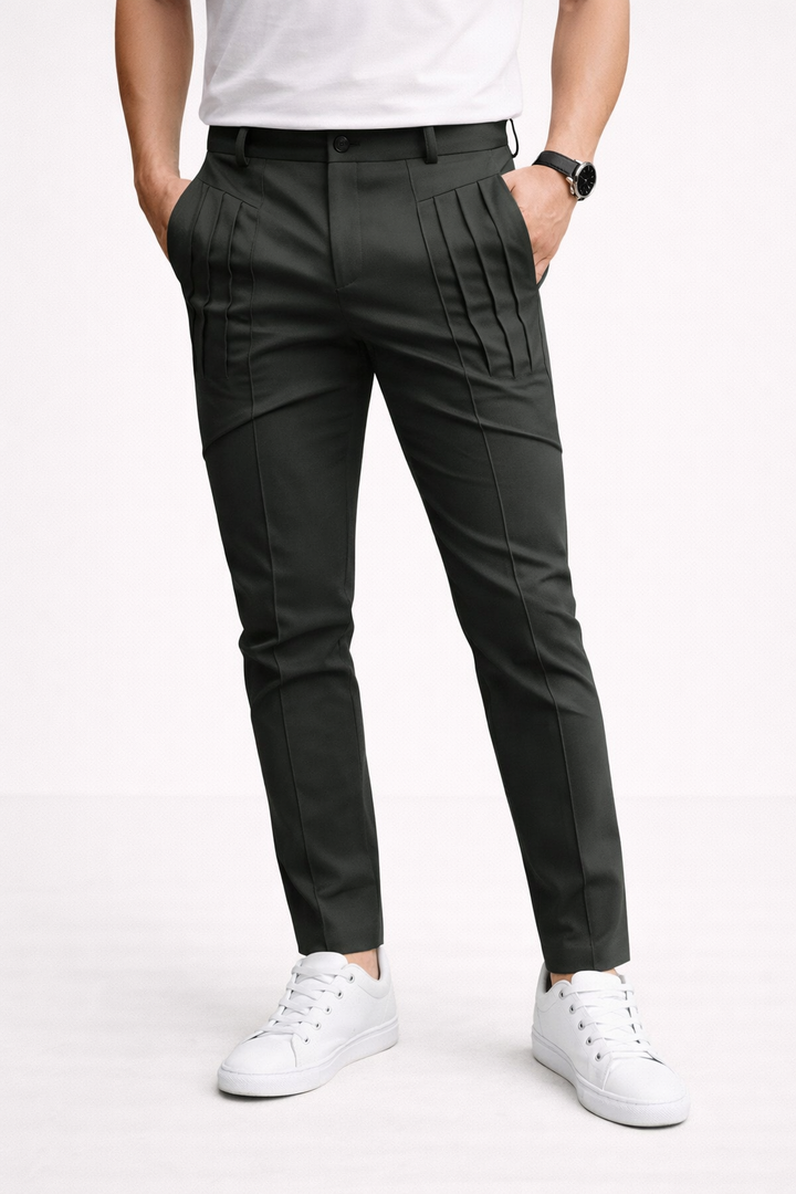 Pantalon slim pour homme avec doubles passants de ceinture et coupe moderne - Grober