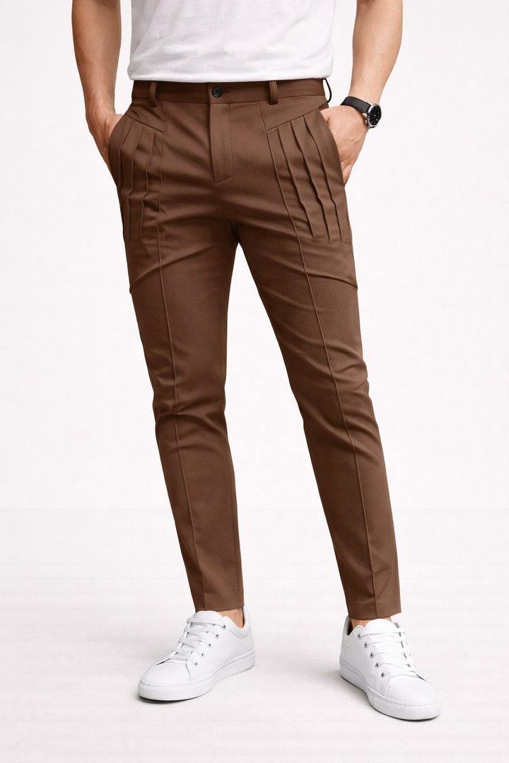 Pantalon slim pour homme avec doubles passants de ceinture et coupe moderne - Grober