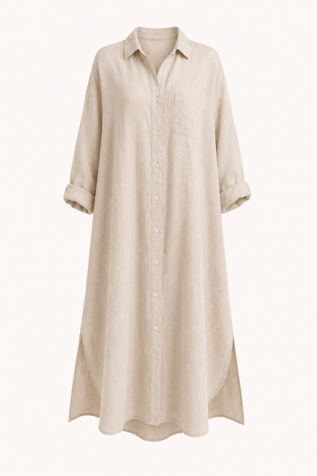 Robe chemise longue à boutons pour femme - Shanik