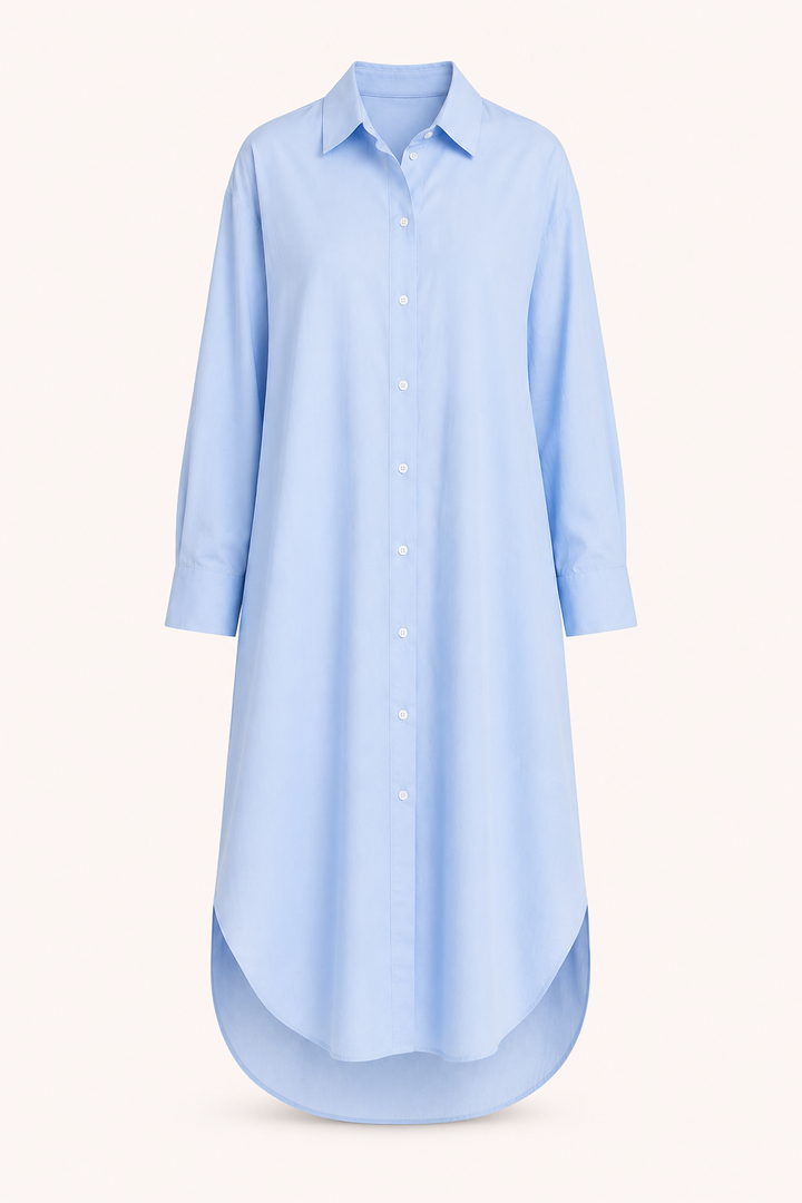 Robe chemise longue à boutons pour femme - Shanik