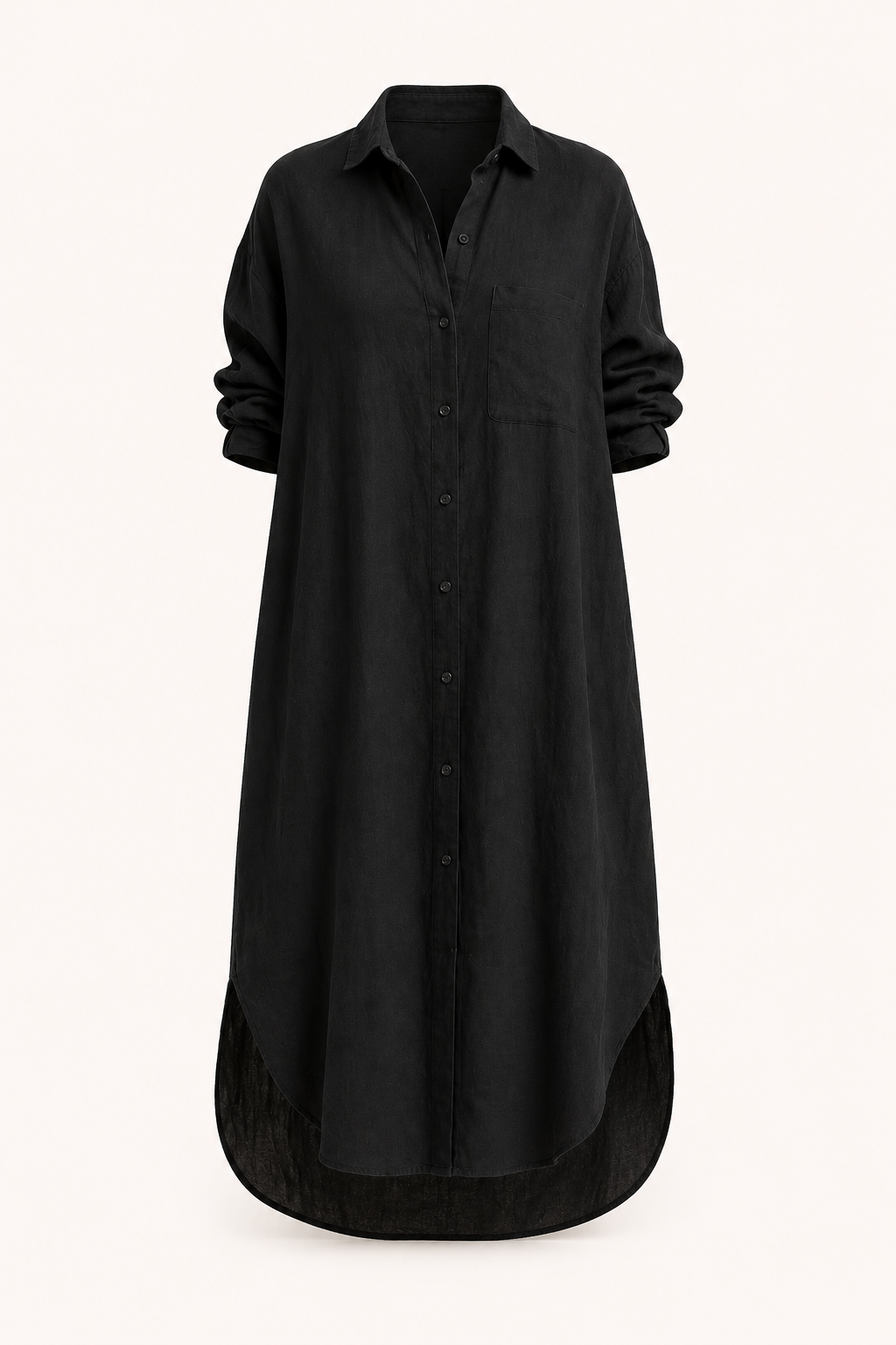 Robe chemise longue à boutons pour femme - Shanik