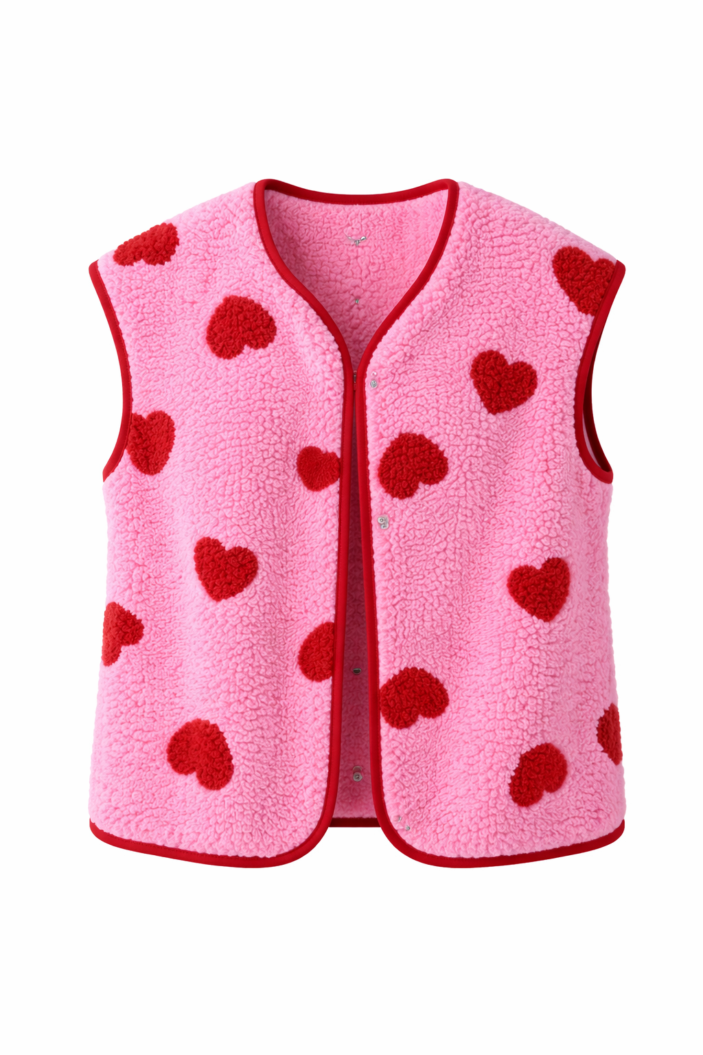Gilet en peluche pour femmes avec imprimé cœur - Bere