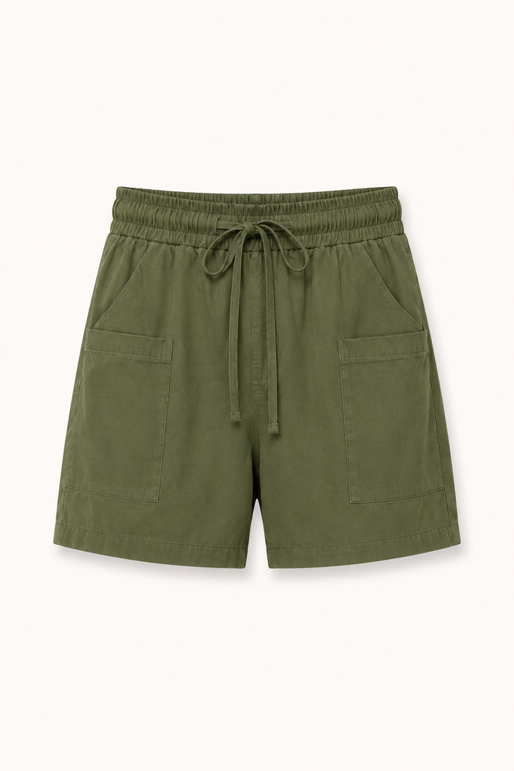 Short femme à taille élastiquée et poches avant - Lanni