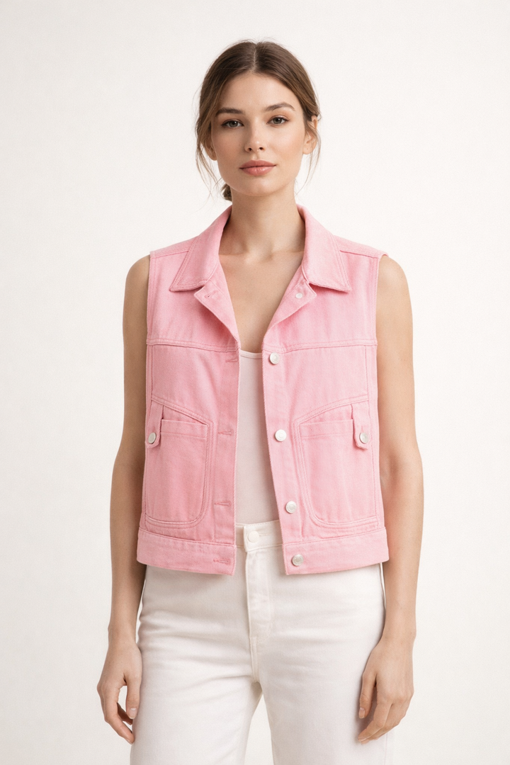 Gilet court en denim pour femmes - Victoria