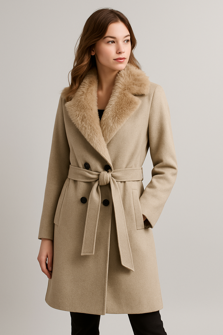 Manteau effet laine à col polaire pour femme - Naeryn