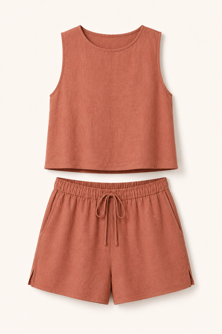 Ensemble d'été pour femmes, haut sans manches et short - Anika