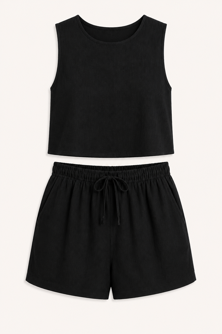 Ensemble d'été pour femmes, haut sans manches et short - Anika