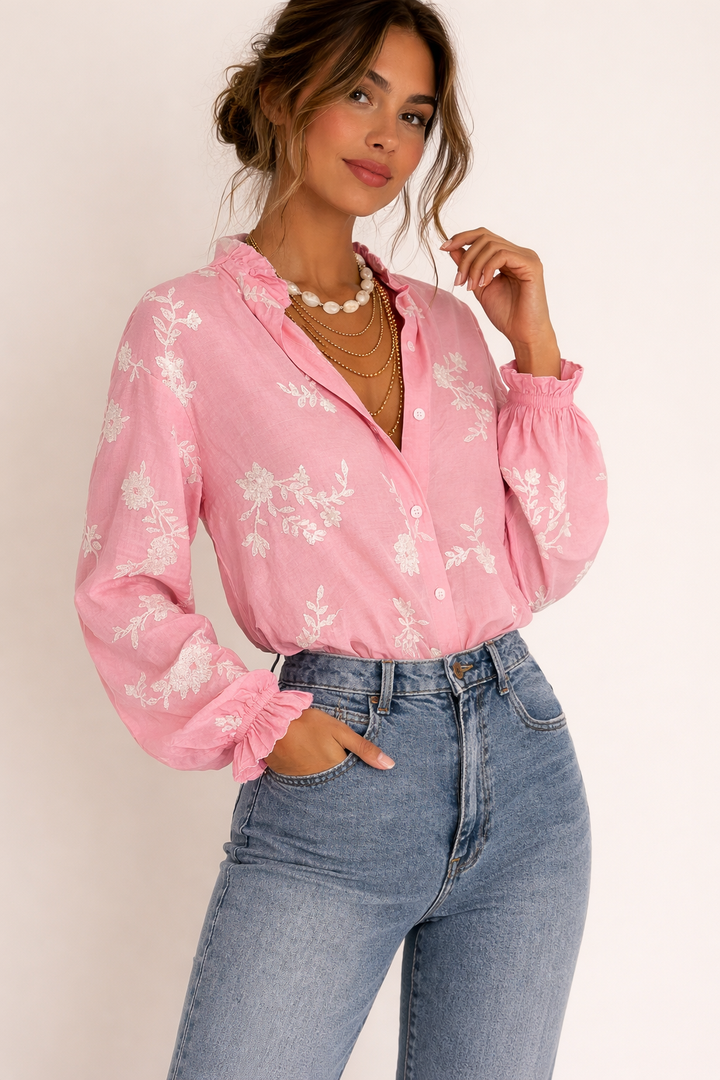 Chemisier à manches larges et imprimé floral pour femmes - Heidi