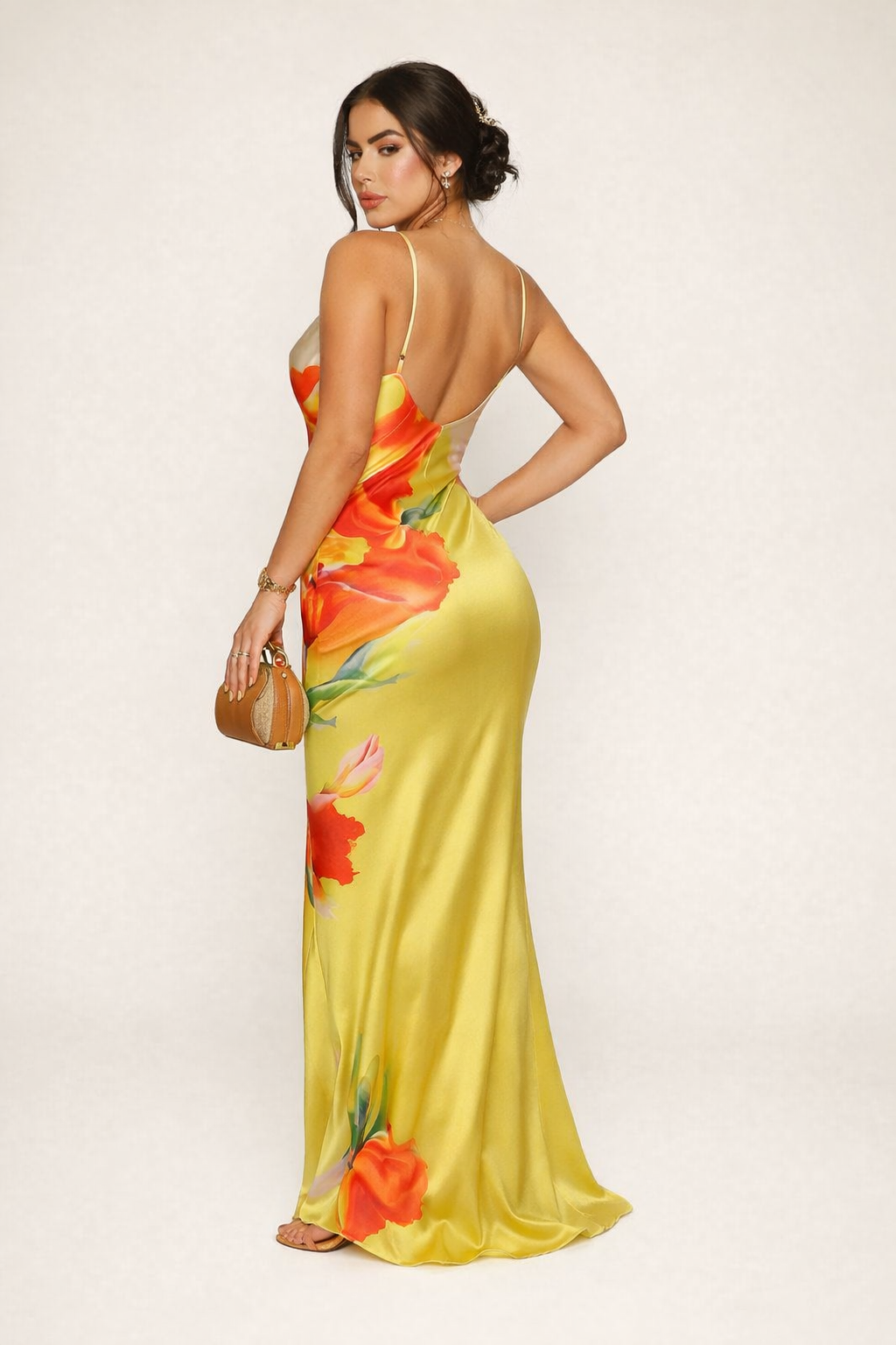 Robe longue à bretelles à imprimé floral pour femmes - Anneliese
