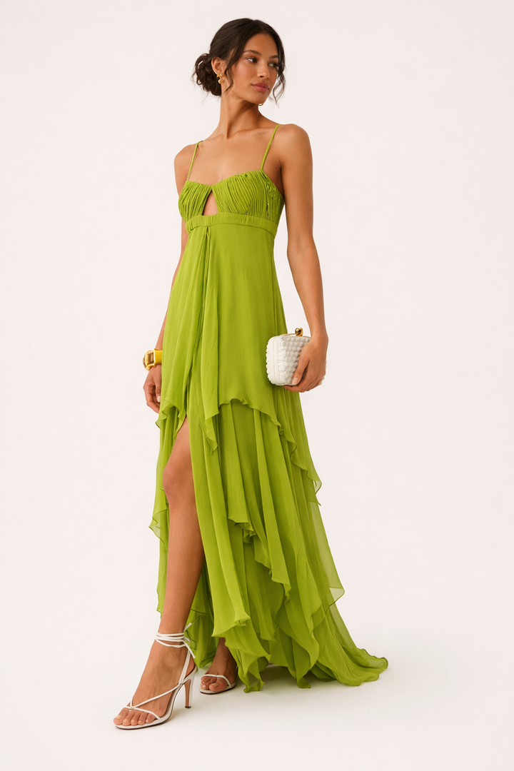 Robe longue pour femme avec fente sur le devant - Helga
