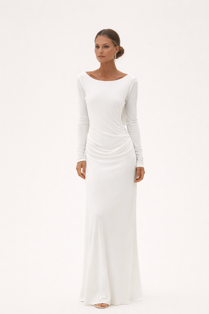 Robe longue drapée pour femmes - Hanna