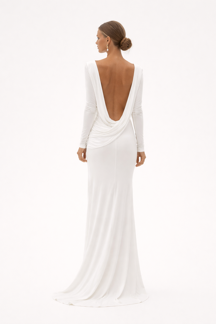 Robe longue drapée pour femmes - Hanna