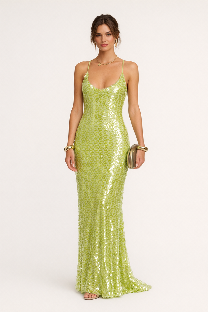 Robe longue à paillettes pour femmes - Marlene