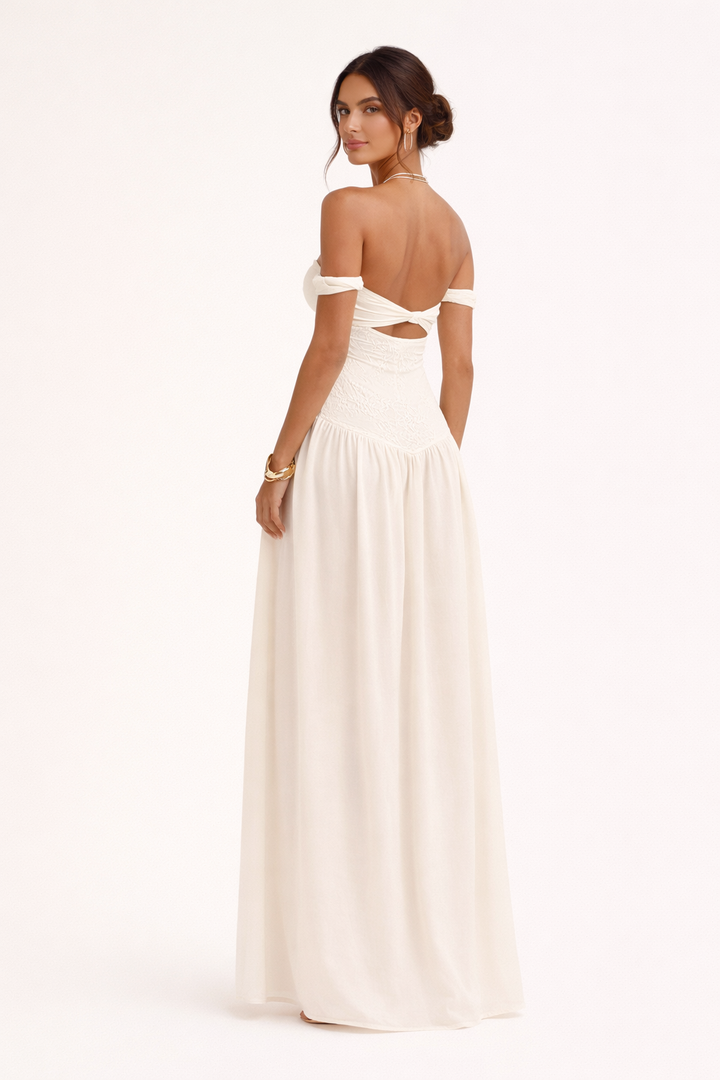 Robe longue pour femme avec fente sur le devant - Helga