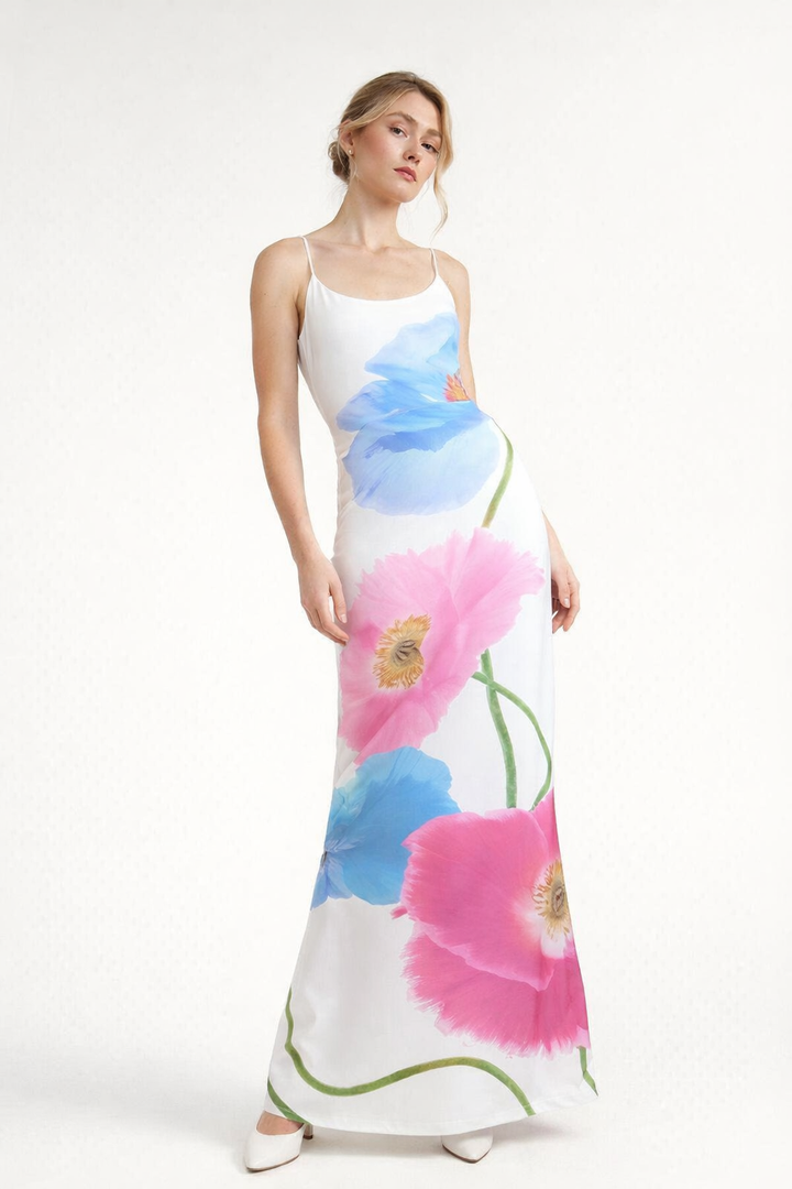 Robe longue à imprimé floral pour femmes - Adelheid