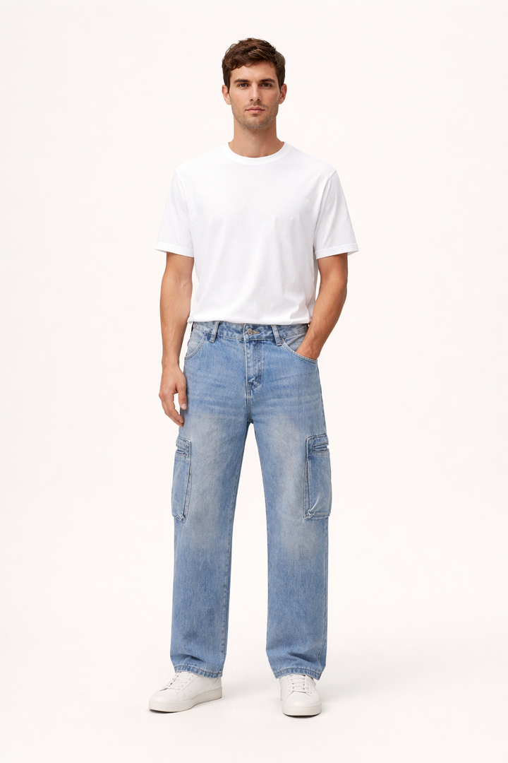 Jean cargo droit pour hommes - Falko