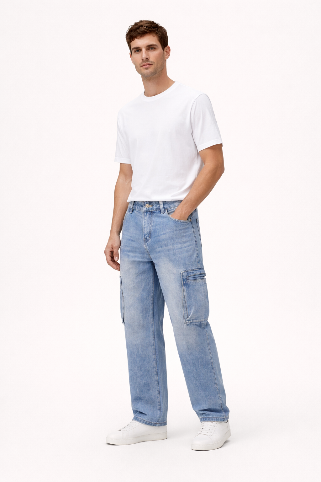 Jean cargo droit pour hommes - Falko