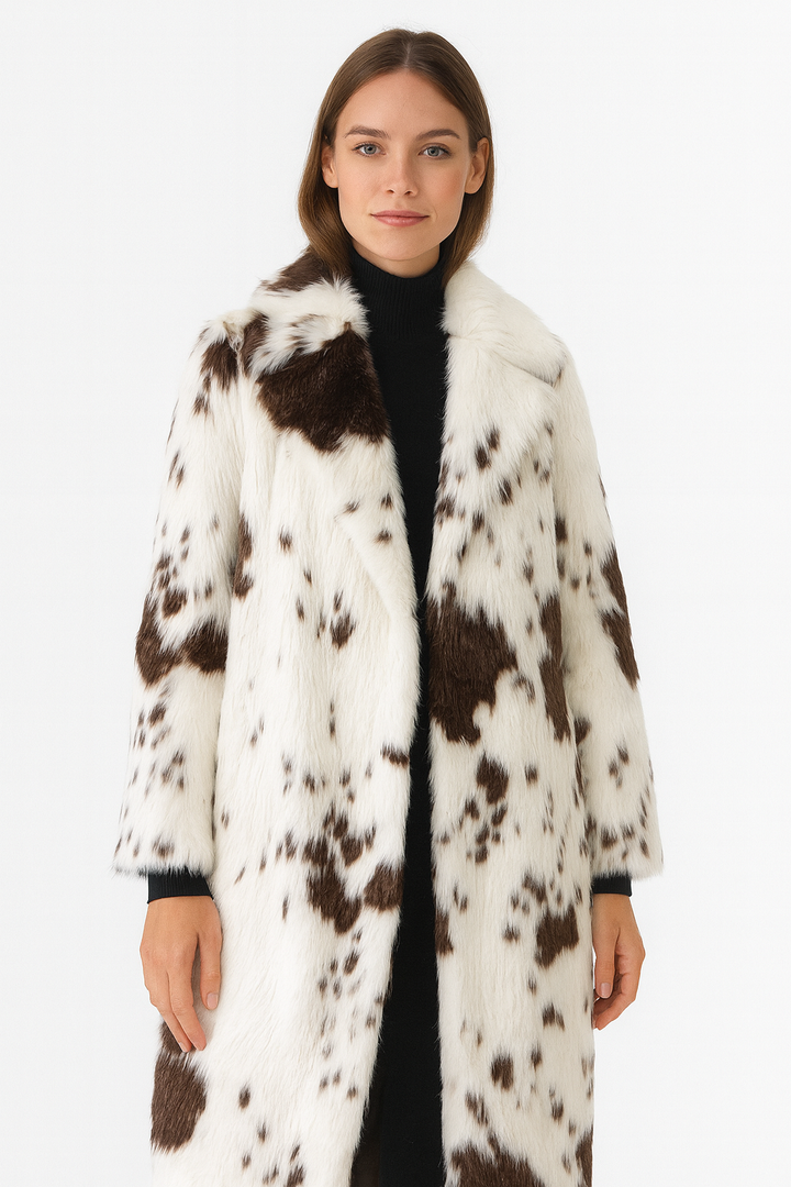 Manteau long pour femme avec effet de texture imprimé - Ilany