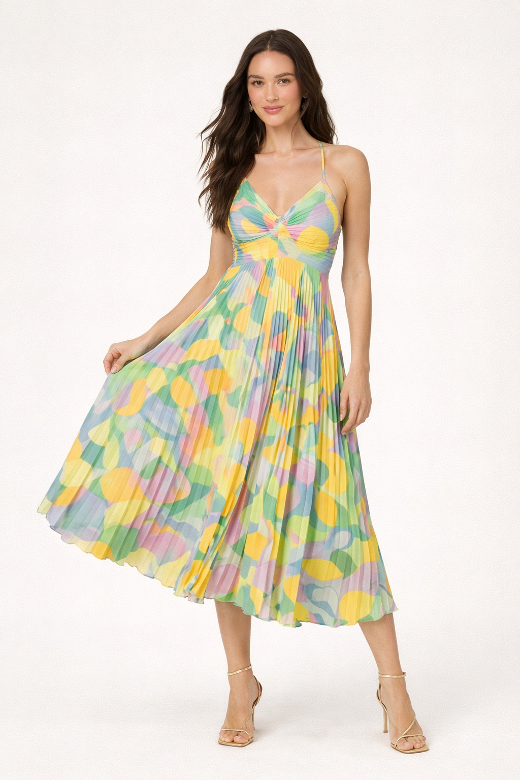 Robe midi légère et fraîche pour femmes avec fines bretelles - Aranza